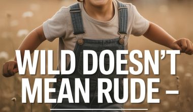Joyful boy running in a field with RAISED GOOD BOYS message and positive parenting.