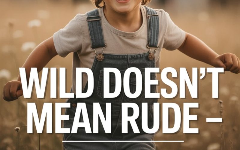 Joyful boy running in a field with RAISED GOOD BOYS message and positive parenting.