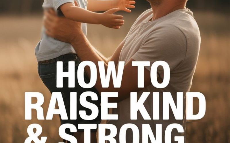 Happy father lifting son outdoors, promoting kindness, strength, and joyful family bonding.