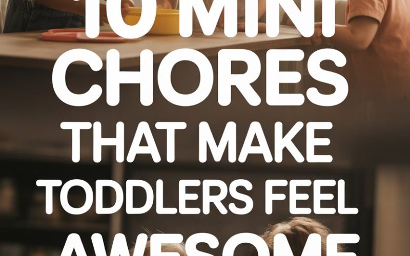Happy toddlers doing simple chores in a cozy home for confidence and learning.