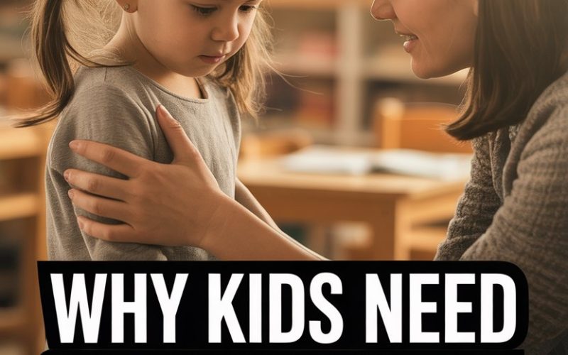 Young girl receiving emotional support from caring woman, highlighting co-regulation over control in child development.