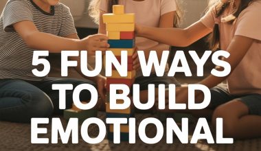 Children playing with colorful blocks to develop emotional control and teamwork skills.