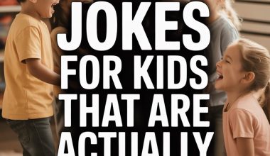 Kids playing and laughing in a colorful playroom with jokes and toys.