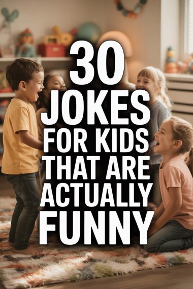 Kids playing and laughing in a colorful playroom with jokes and toys.