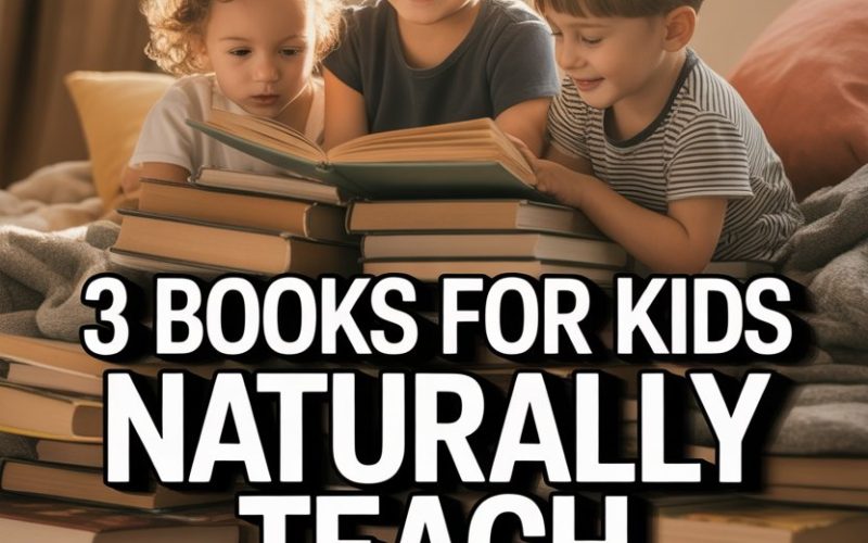 Children reading books together that teach compassion and kindness in a cozy indoor setting.