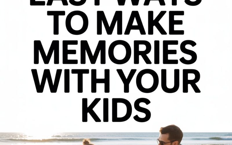 Family building a sandcastle on the beach, creating fun memories with kids.