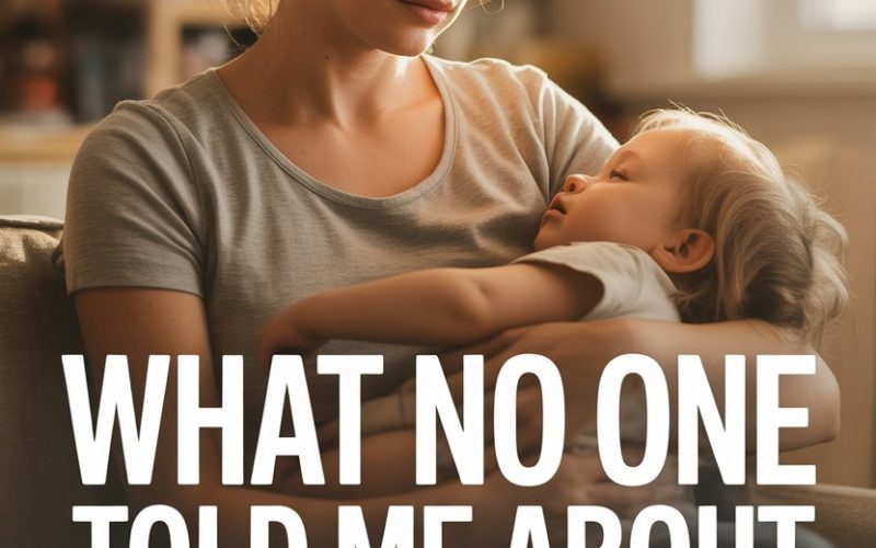 Mother holding child, showing emotional distress and hidden struggles with maternal anger.