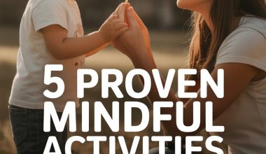 Mother and daughter sharing a joyful, mindful moment outdoors with a dandelion flower.