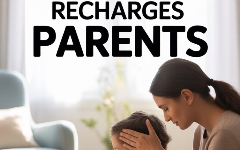 Mother and son practicing a calming mindful moment in a cozy, peaceful home.