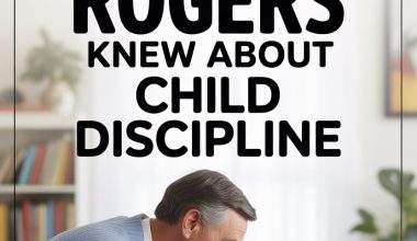 Mister Rogers calmly teaches trust and discipline to a child in a comforting scene.