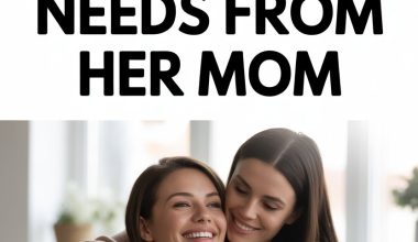 Two women sharing a loving hug in a cozy, bright living room, symbolizing maternal support and connection.