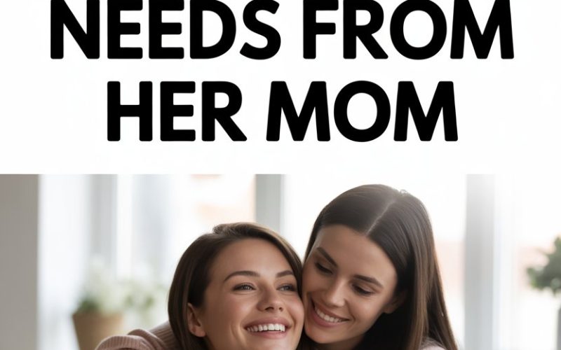 Two women sharing a loving hug in a cozy, bright living room, symbolizing maternal support and connection.