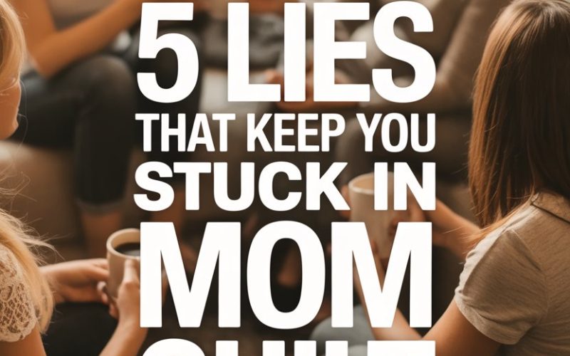 Women discussing motherhood, breaking free from guilt myths in a supportive, cozy support group.