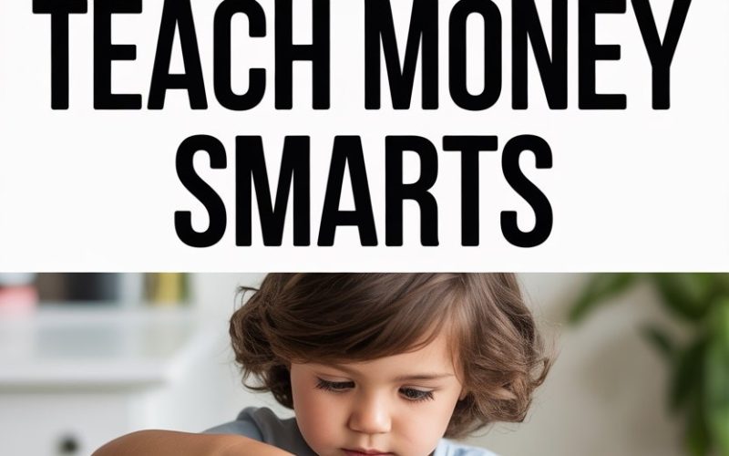 Child learning money management by saving coins in jars and using a piggy bank.