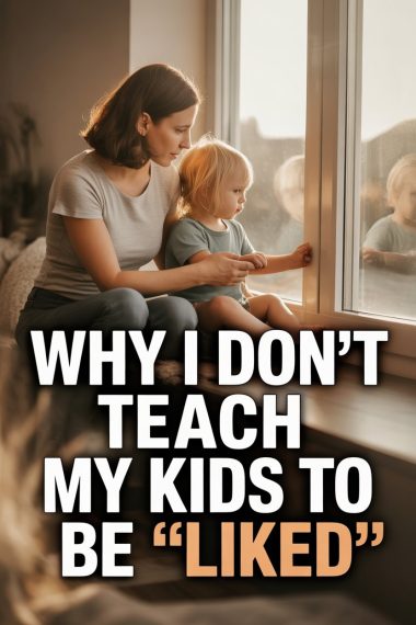 Mother and child sharing a tender moment by the window, promoting genuine values over social approval.