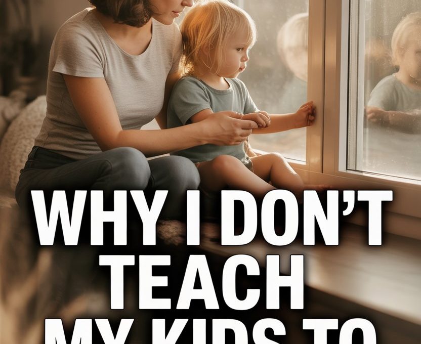 Mother and child sharing a tender moment by the window, promoting genuine values over social approval.
