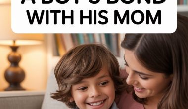Mother and son enjoying storytime together on a cozy sofa, sharing a loving bonding moment.
