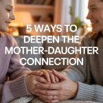 Close mother-daughter bond sharing tender moment in cozy, loving home environment.
