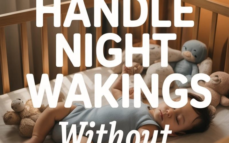 Peaceful sleeping child in crib with toys, showcasing tips for handling night wakings without nursing.