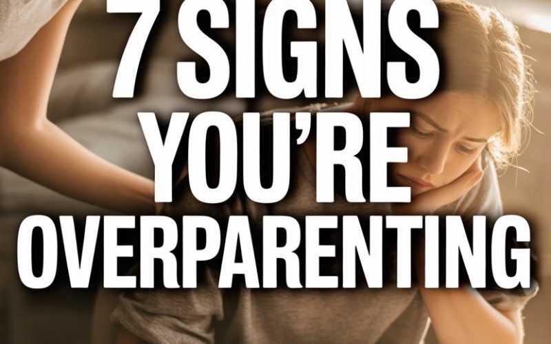 Overparenting stress: mother overwhelmed at desk with supportive woman and parenting struggles.
