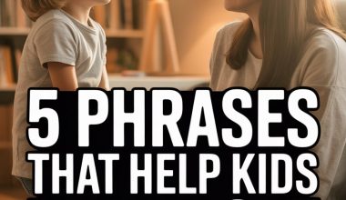 Supportive parent-child communication with comforting phrases in a warm, cozy home environment.
