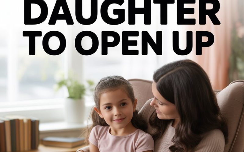 Mother and daughter sharing a loving moment in a cozy, family-friendly room.
