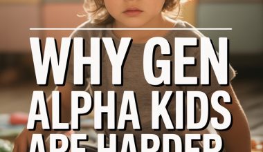 Young child with serious expression highlights challenges of parenting Generation Alpha kids and technology.