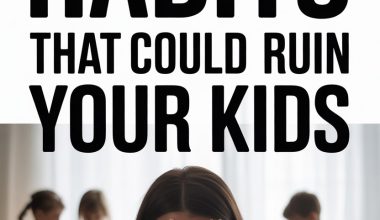 Parenting habits that can harm children, showing stressed mom and unaware kids at home.