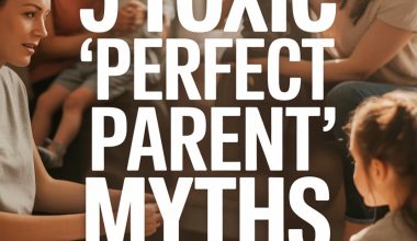 Parents discussing parenting myths in a warm, supportive, informal group setting.