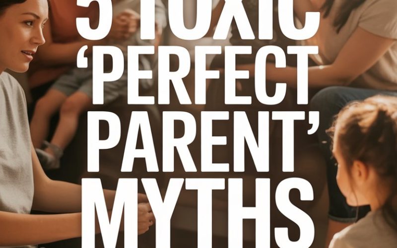 Parents discussing parenting myths in a warm, supportive, informal group setting.