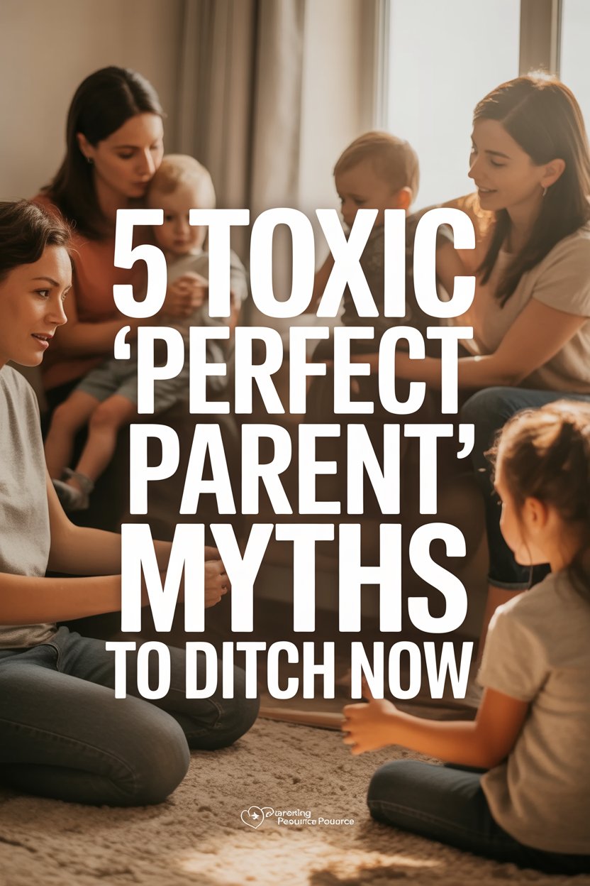 Parents discussing parenting myths in a warm, supportive, informal group setting.