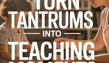 Mother and child turning tantrums into learning moments with gentle guidance and emotional support.