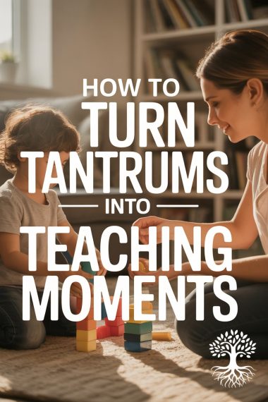 Mother and child turning tantrums into learning moments with gentle guidance and emotional support.