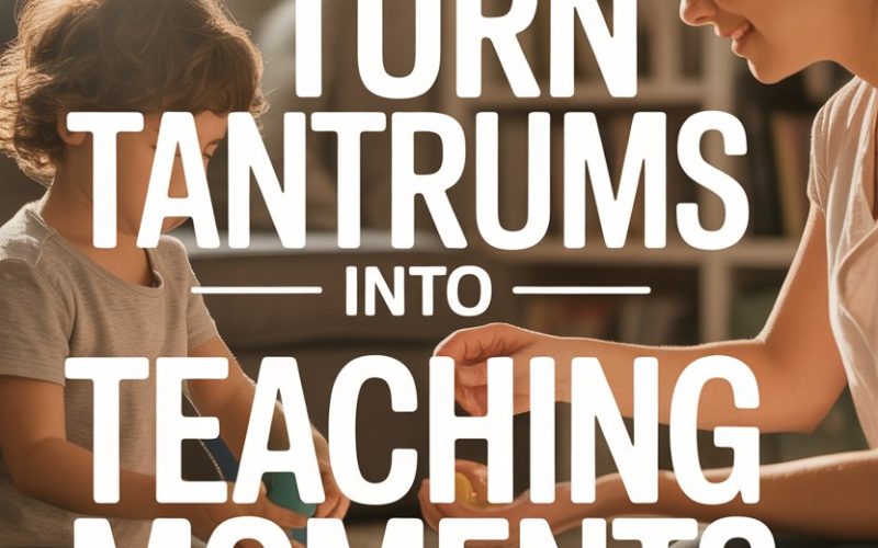 Mother and child turning tantrums into learning moments with gentle guidance and emotional support.