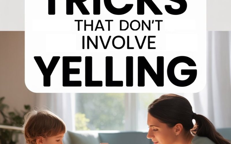 Parent and child building with wooden blocks, demonstrating calm discipline strategies without yelling.