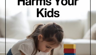Young girl stacking colorful blocks, illustrating childhood development and the impact of perfectionism on kids.
