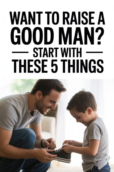 Father and son sharing a joyful moment, emphasizing guidance and nurturing in raising good men.