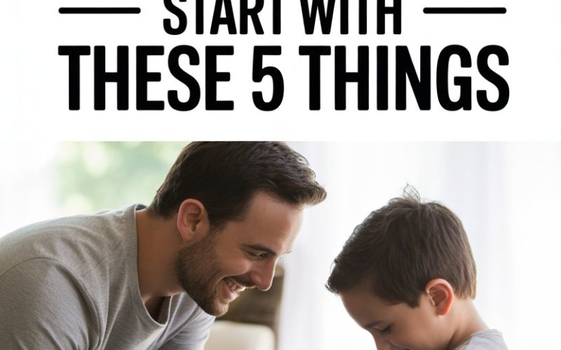 Father and son sharing a joyful moment, emphasizing guidance and nurturing in raising good men.