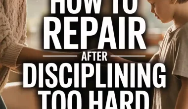 Parent and child repairing relationship after discipline in a warm, honest conversation at home.