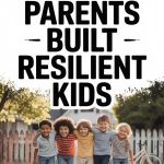 Children playing outdoors in a 90s neighborhood, showcasing resilience and nostalgic childhood memories.