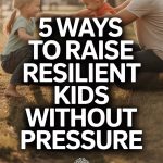 Happy family outdoors playing, fostering resilience and bonding without pressure.