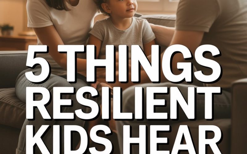 Family sharing loving, supportive messages that build resilience in children at home.