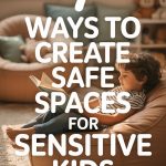 Cozy room with a child reading, creating a safe, calming space for sensitive kids.
