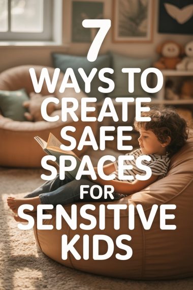 Cozy room with a child reading, creating a safe, calming space for sensitive kids.