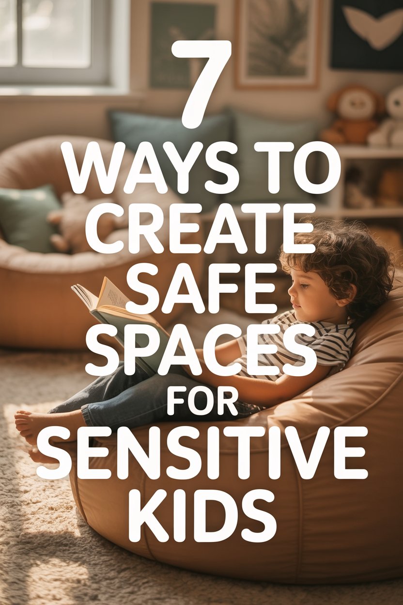 Cozy room with a child reading, creating a safe, calming space for sensitive kids.