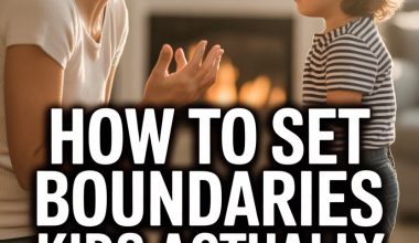 Parent and child having respectful communication about boundaries in a cozy home setting.