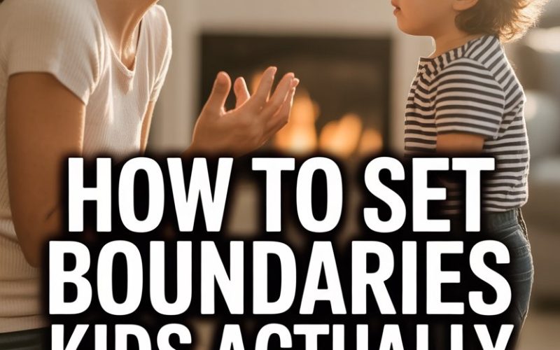 Parent and child having respectful communication about boundaries in a cozy home setting.