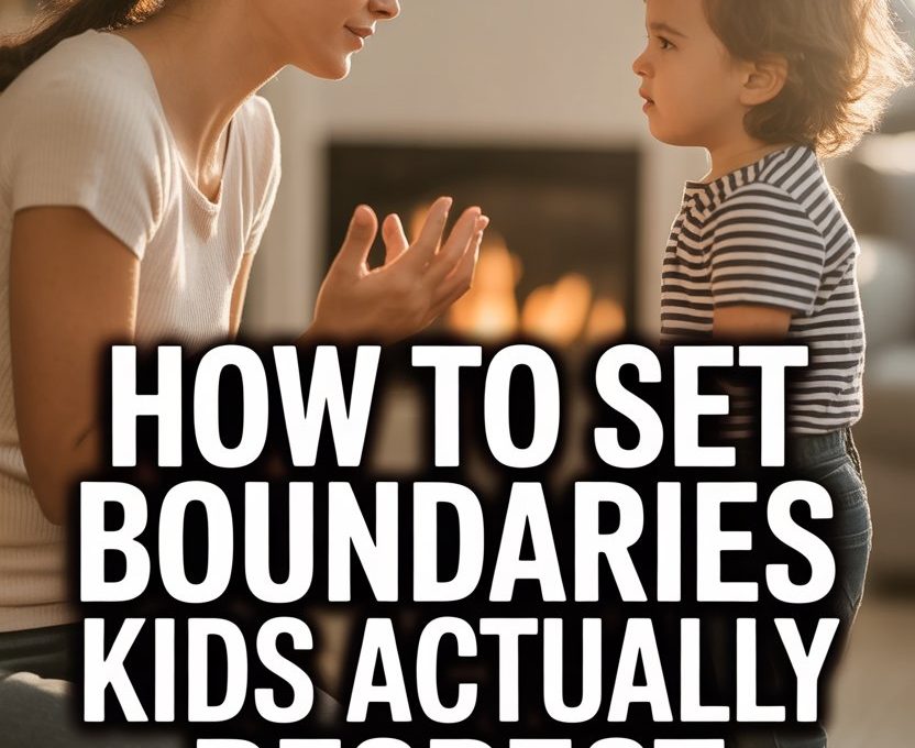Parent and child having respectful communication about boundaries in a cozy home setting.