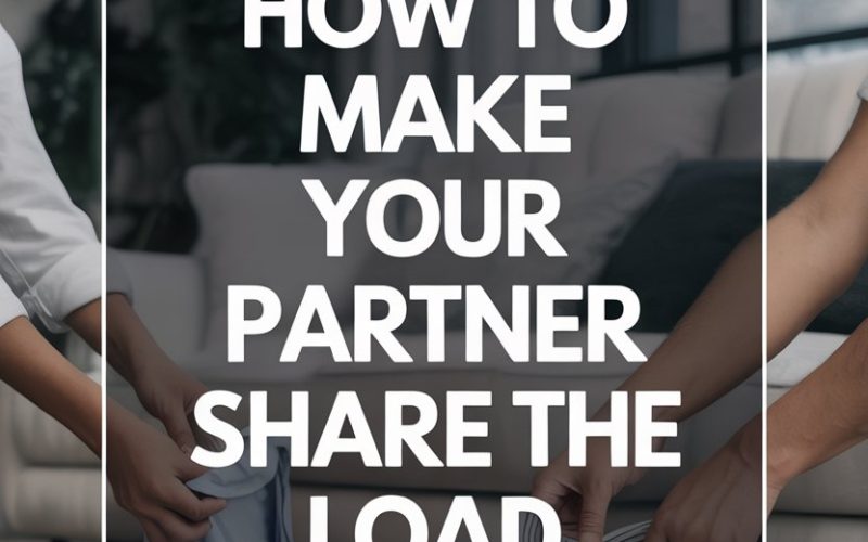 Partner teamwork in sharing chores and household responsibilities in a modern living room.
