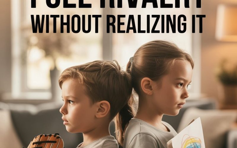 Children illustrating sibling rivalry influenced by parental behavior in a cozy home setting.